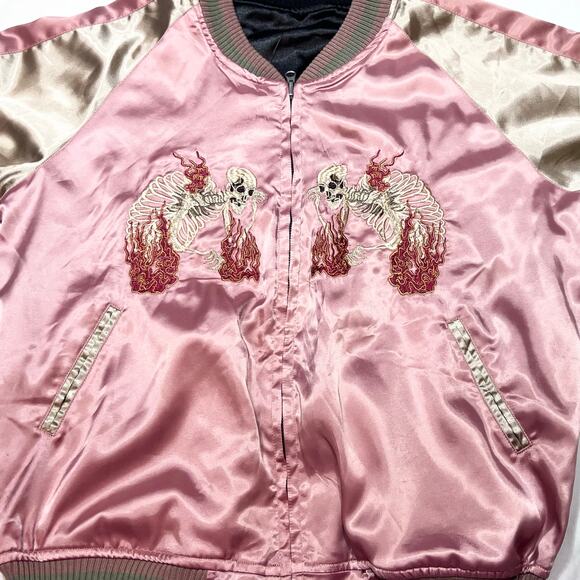 Vintage Japanese Souvenir Jacket Women L/XL Sukajan Reversible Embroidered Used - Picture 5 of 8